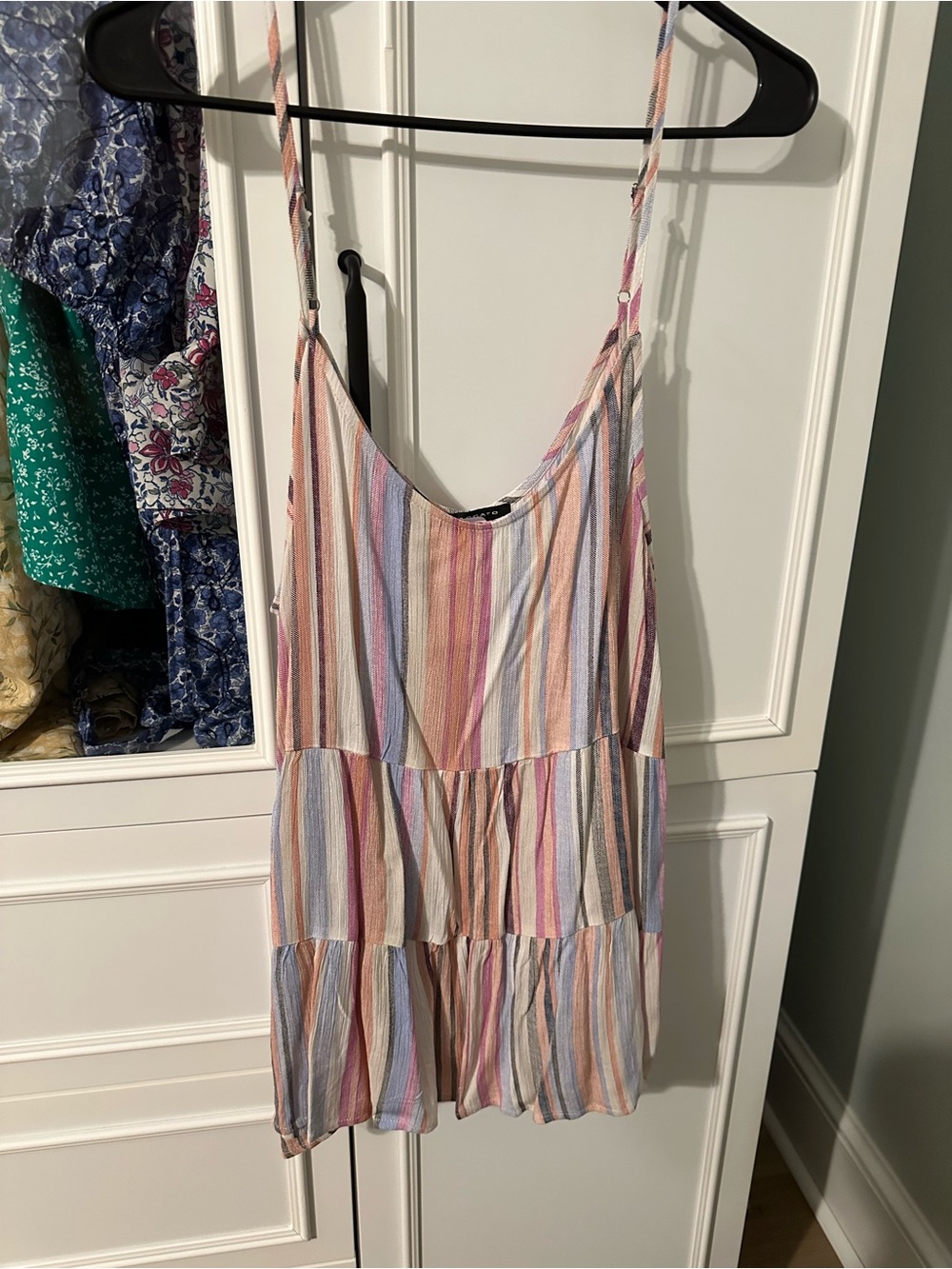 Staccato Pastel Multi-Striped Tiered Camisole